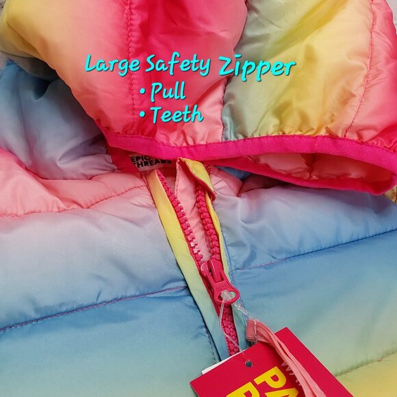 'EPIC THREADS' OMBRE 'PACKABLE PALS' WATER-RESISTANT PUFFER STYLE HOODED COAT - Picture 12 of 15